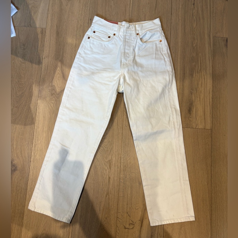 Acne White High-Waisted Jeans